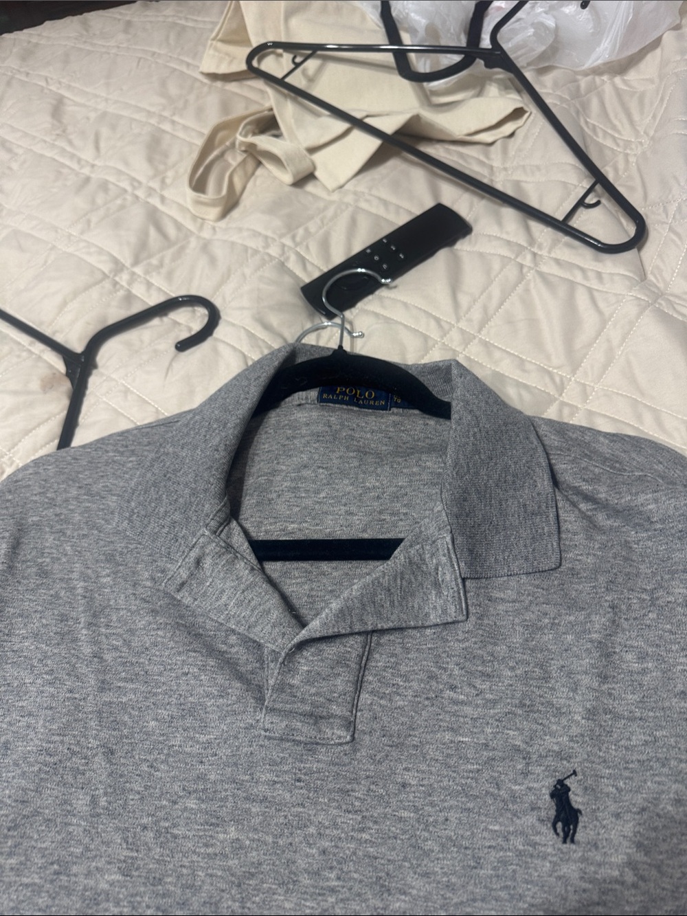 Polo by Ralph Lauren Heather Grey Short-Sleeve Polo with Navy Pony